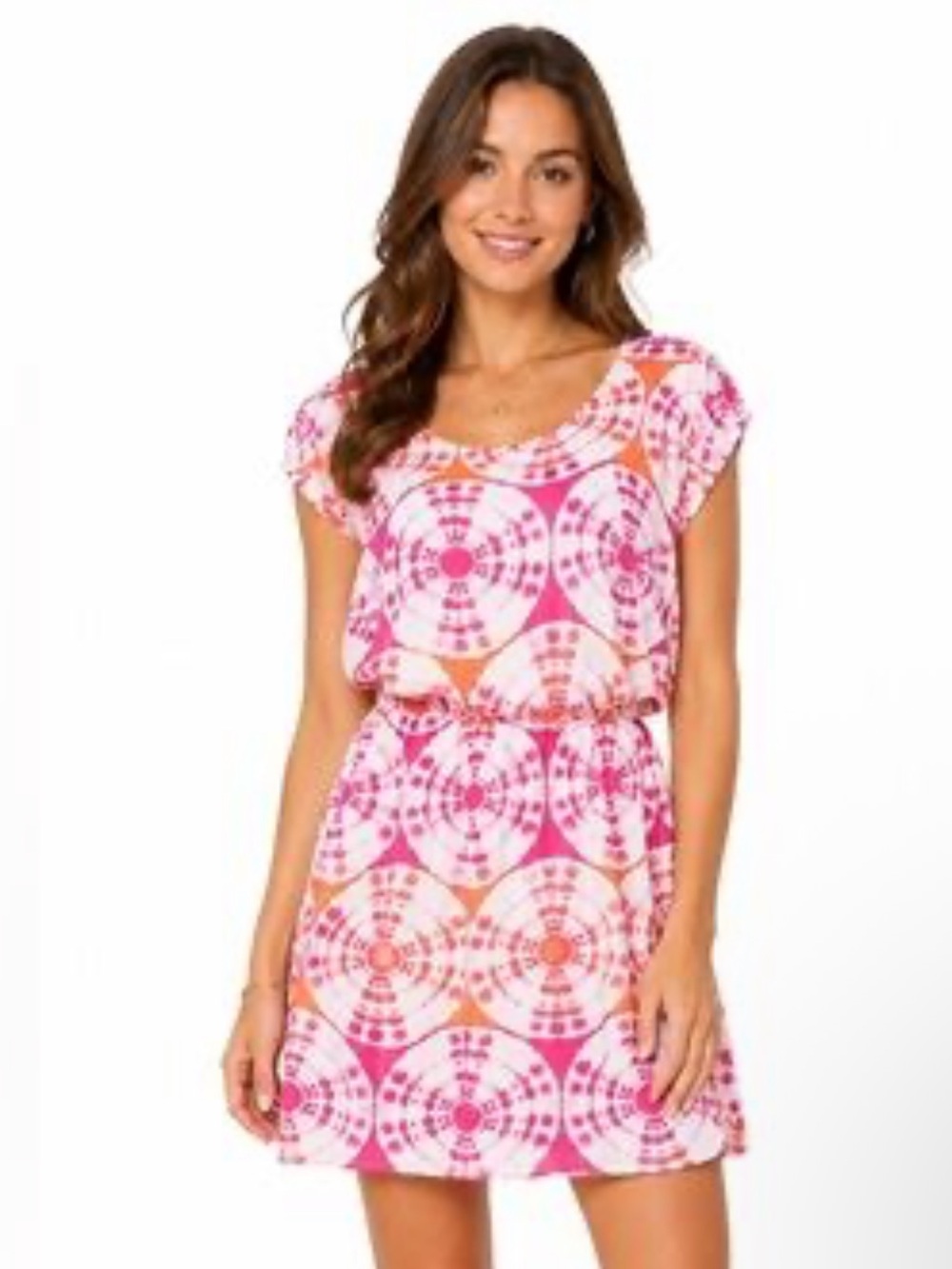 Banana Republic Pink and White Printed Mini Dress
